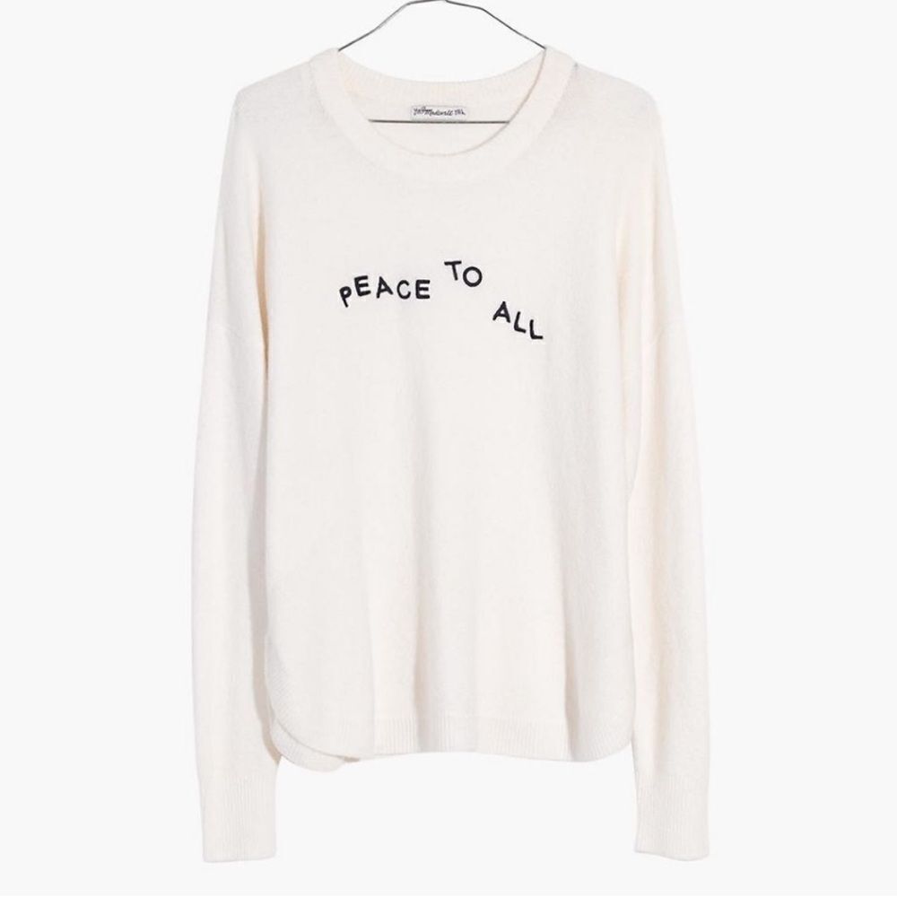 MADEWELL Peace to All Westlake Pullover Sweater Coziest alpaca/wool blend small